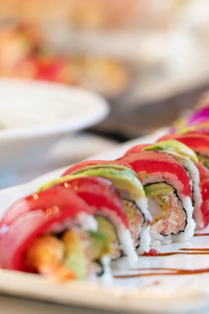 Close-up cross-section of a signature roll at Fish Boon.